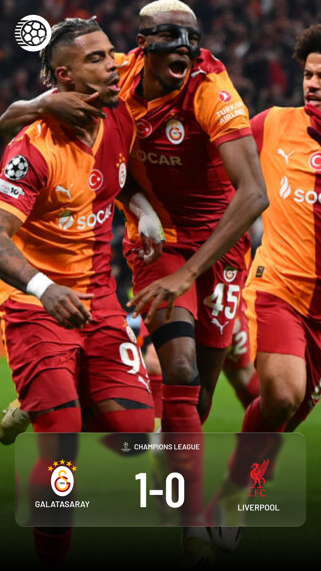 Galatasaray 1â0 Liverpool
đïž Rams Park, Istanbul