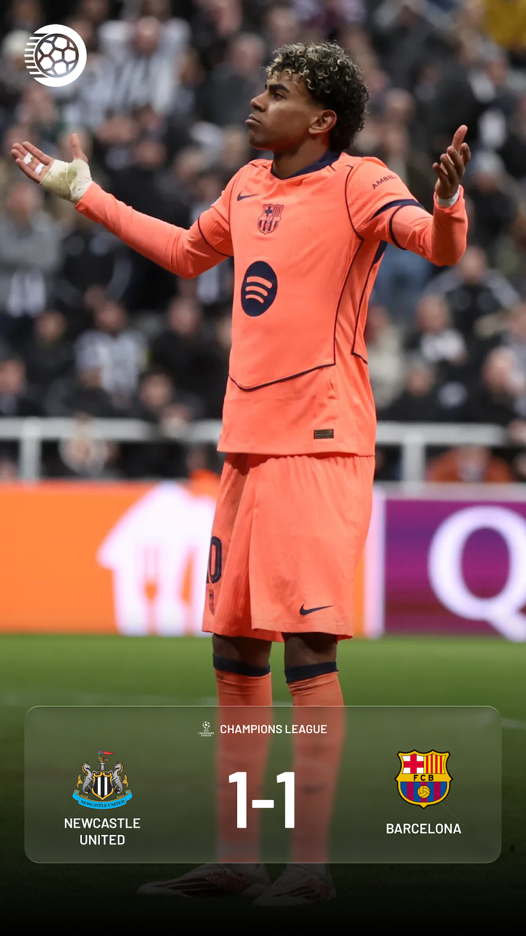 Newcastle United 1â1 Barcelona
đïž St James' Park