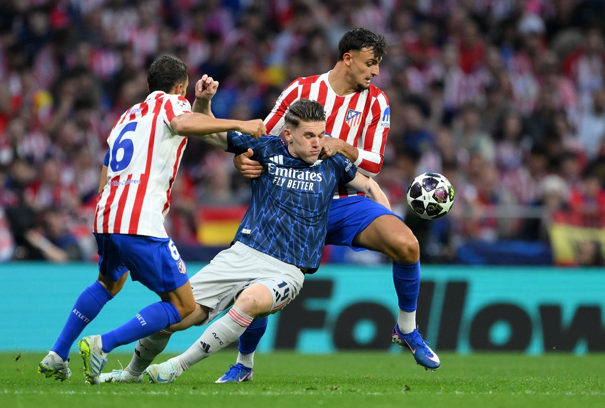 Arsenal hold Atletico Madrid to 1–1 Draw in tense first leg at Metropolitano
