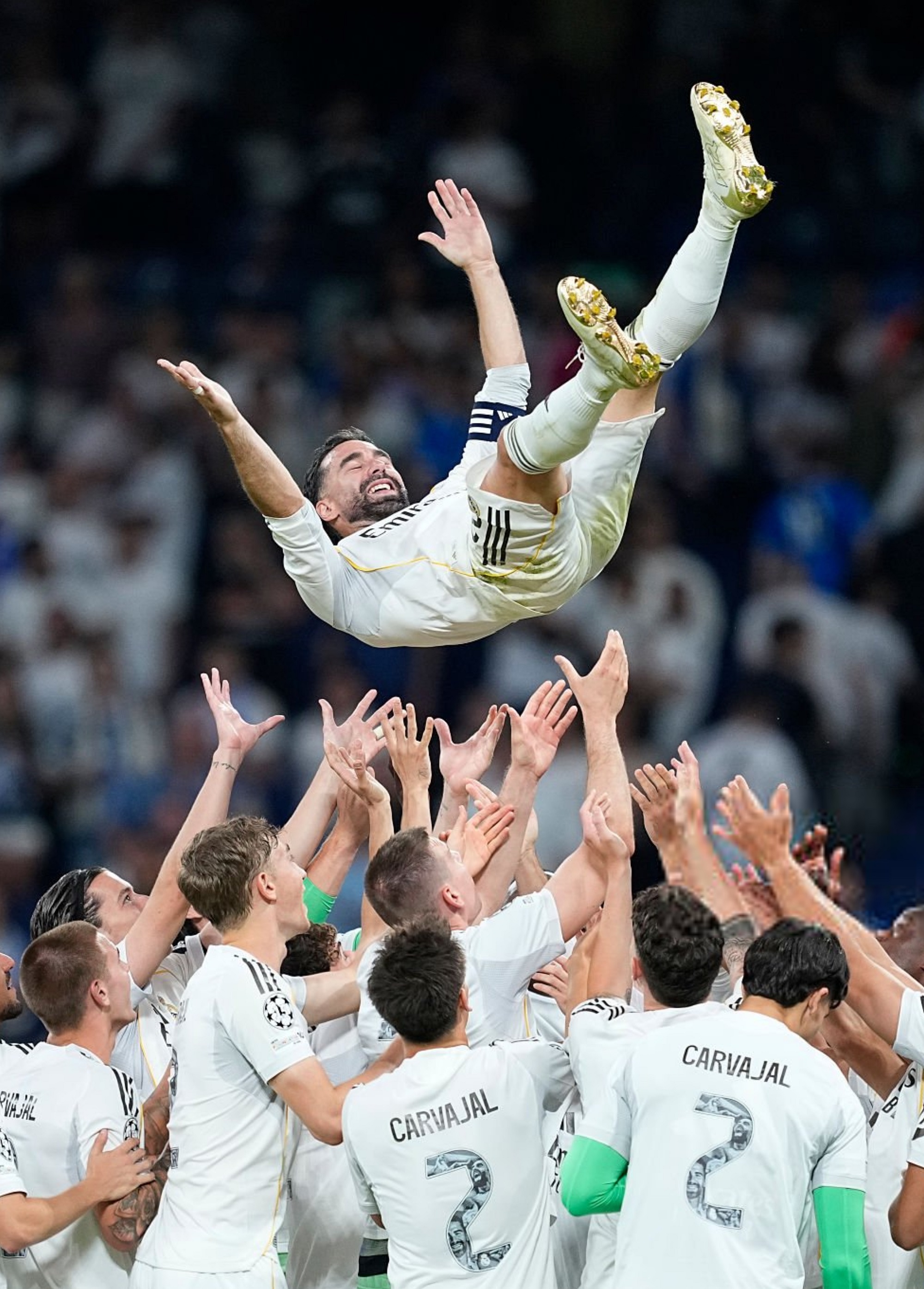 Veteran defender Dani Carvajal delivered an emotional goodbye to Real Madrid fans after making his final appearance in the clubâs 4-2 win over Athletic Club, thanking president Florentino Perez, his teammates, and supporters while reflecting on one of the most successful eras in the clubâs history.Soccer