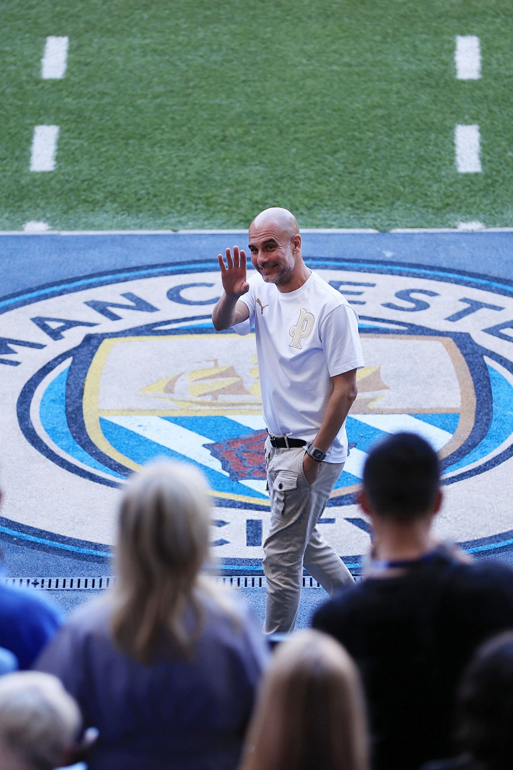 An emotional Pep Guardiola thanked Manchester City fans for a decade of success before ending his farewell speech with a profanity that prompted an immediate apology from Sky Sports.