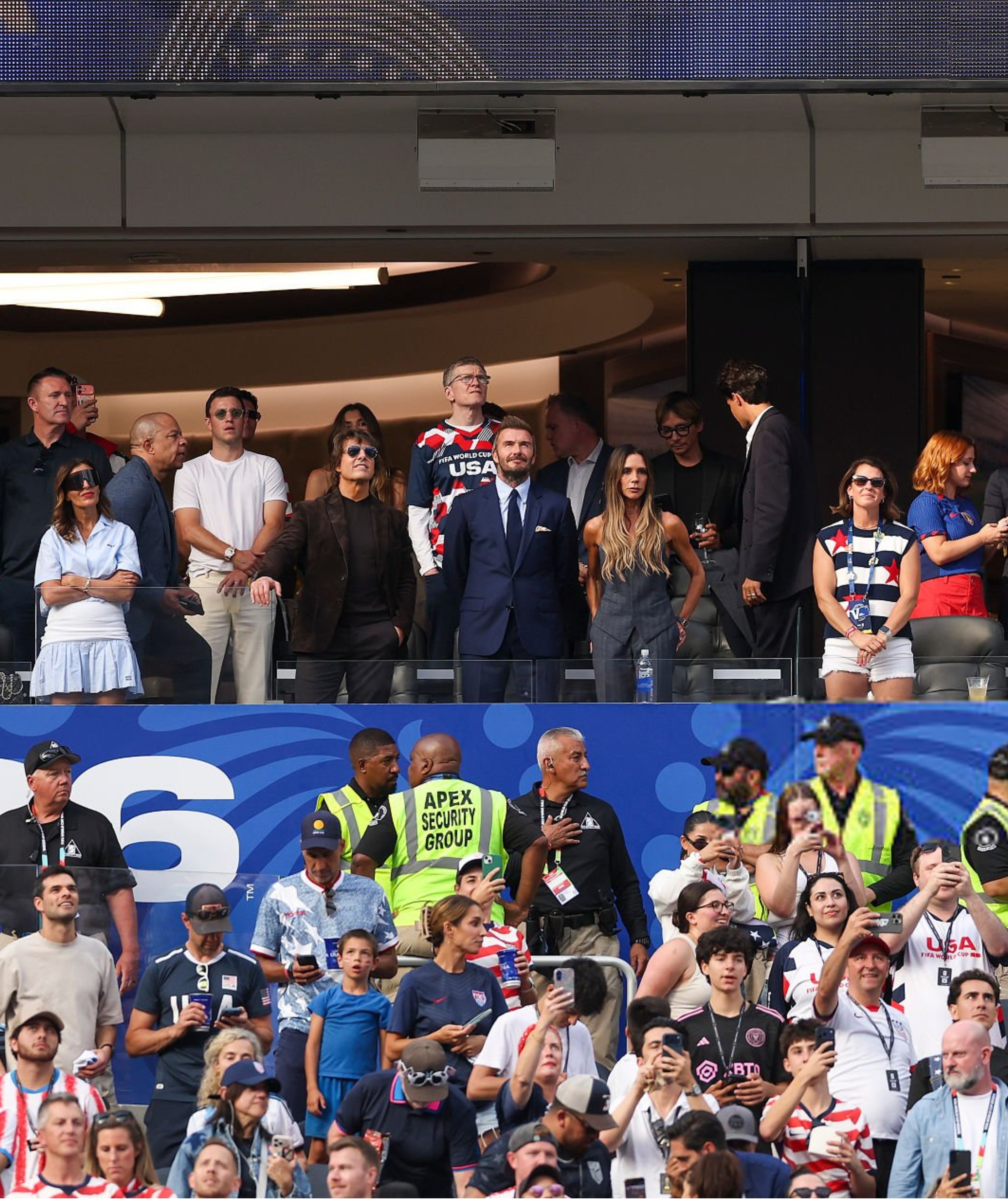 David Beckham, Tom Cruise, George Lucas, Sofia Vergara and several other celebrities were among the high-profile guests at SoFi Stadium as the United States opened its 2026 World Cup campaign against Paraguay.
