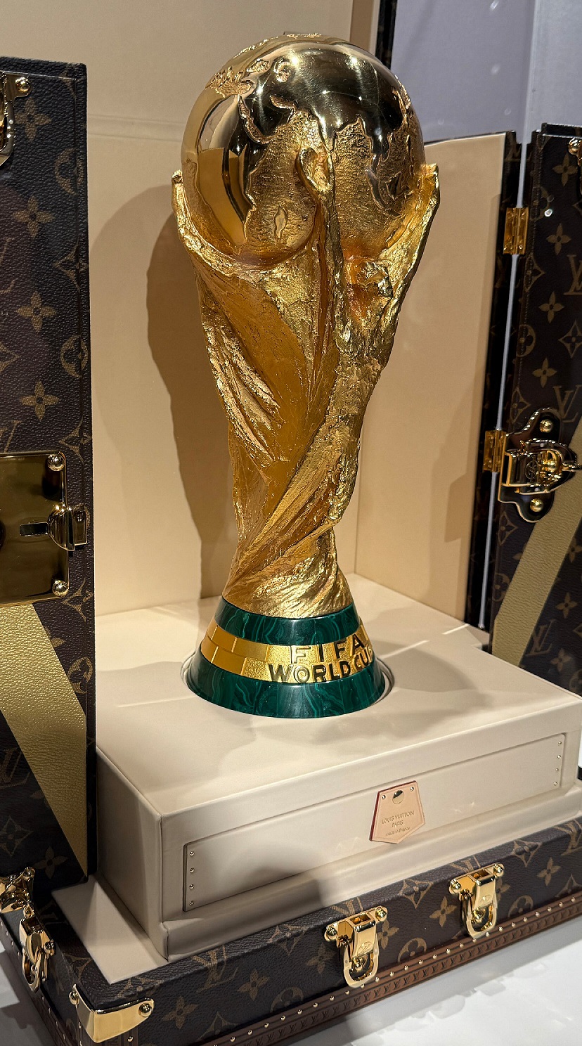Louis Vuitton has created a bespoke luxury trunk to transport the FIFA World Cup trophy, marking the fifth time the French fashion house has designed the iconic case. The trunk features signature monogram details, gold accents and a design celebrating victory, craftsmanship and the brandâs partnership with FIFA.