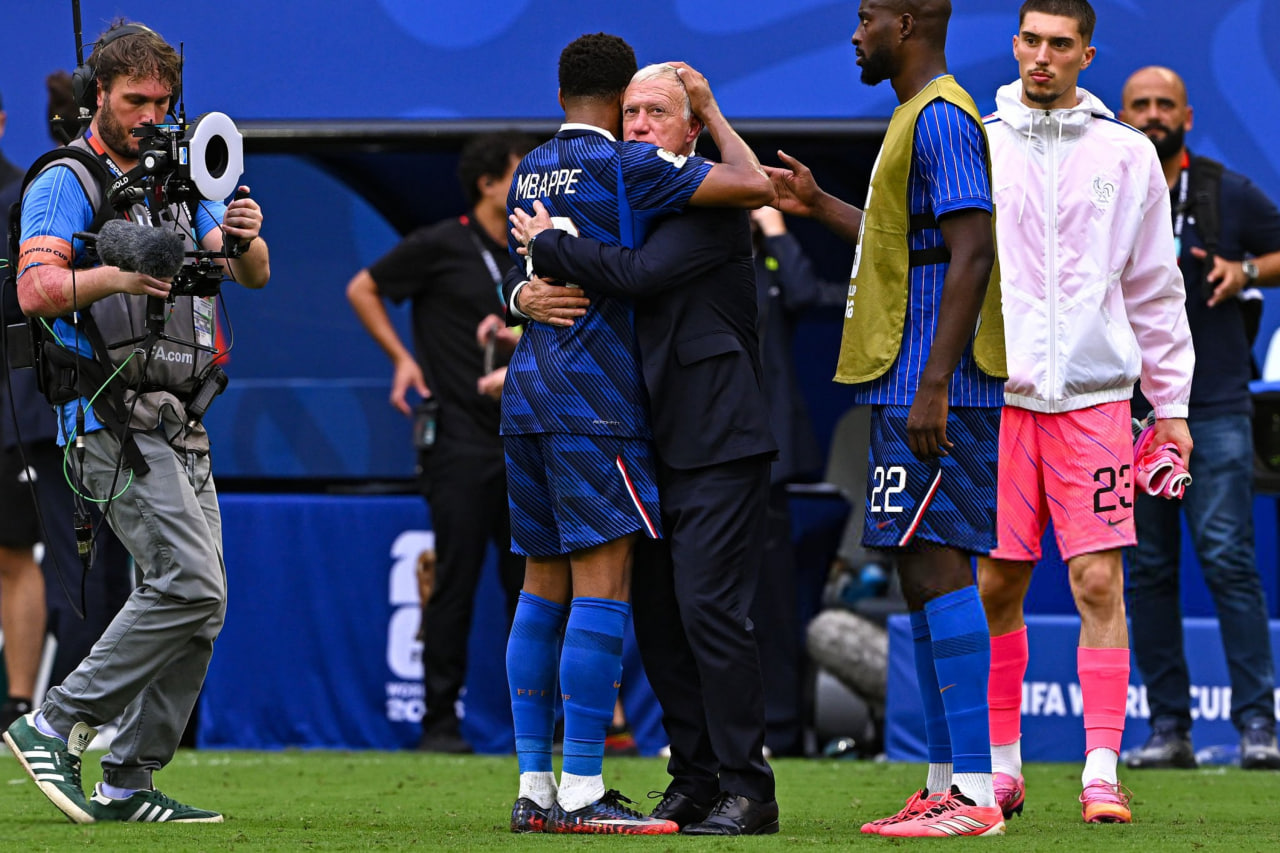 Mbappe pays emotional tribute to Deschamps before coach's final match