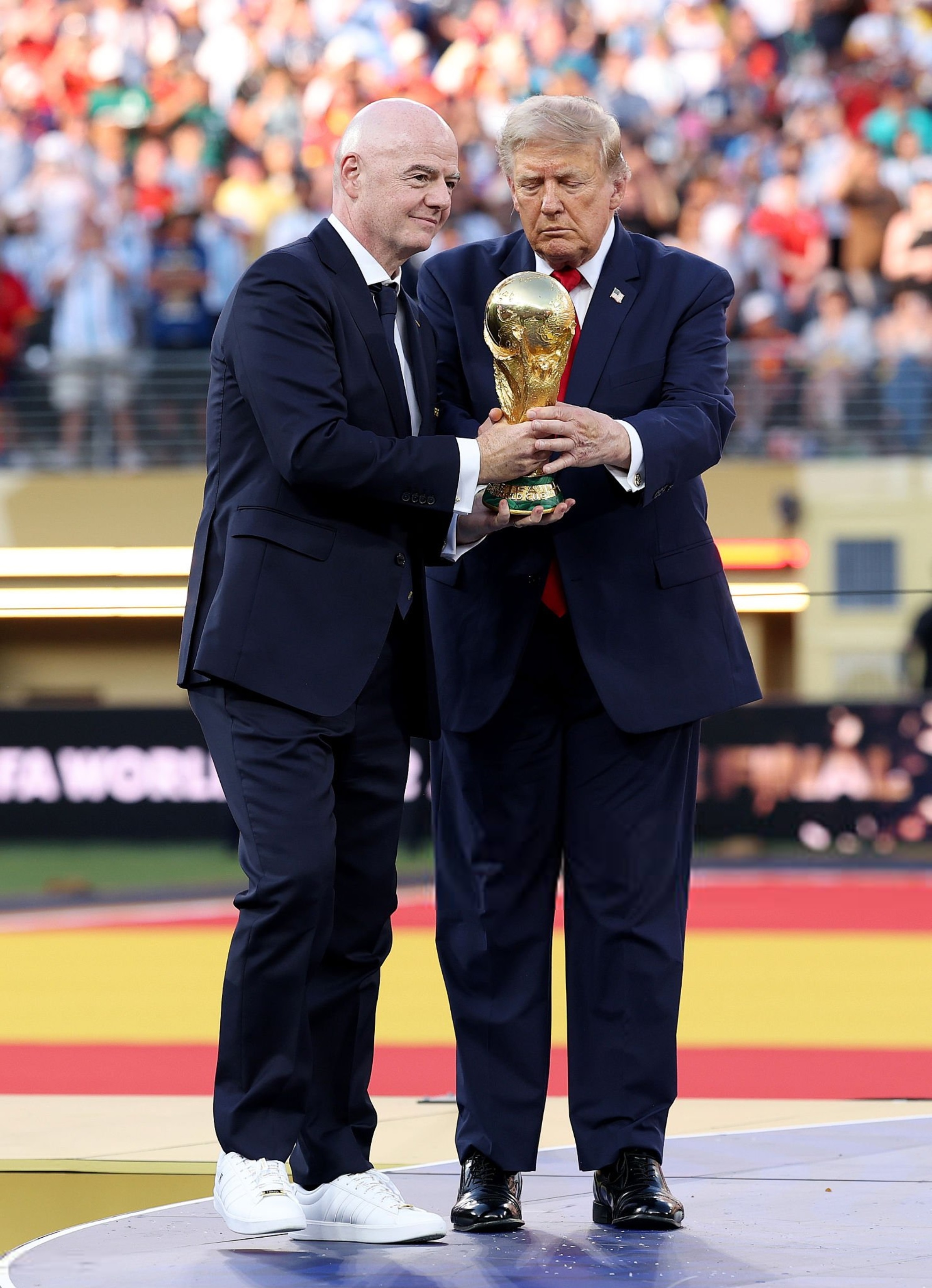 FIFA president Gianni Infantino hit back at critics of the 2026 World Cup, defending the tournament's organization while dismissing complaints over safety, visa issues and controversial decisions as "hate" and "false rumors."