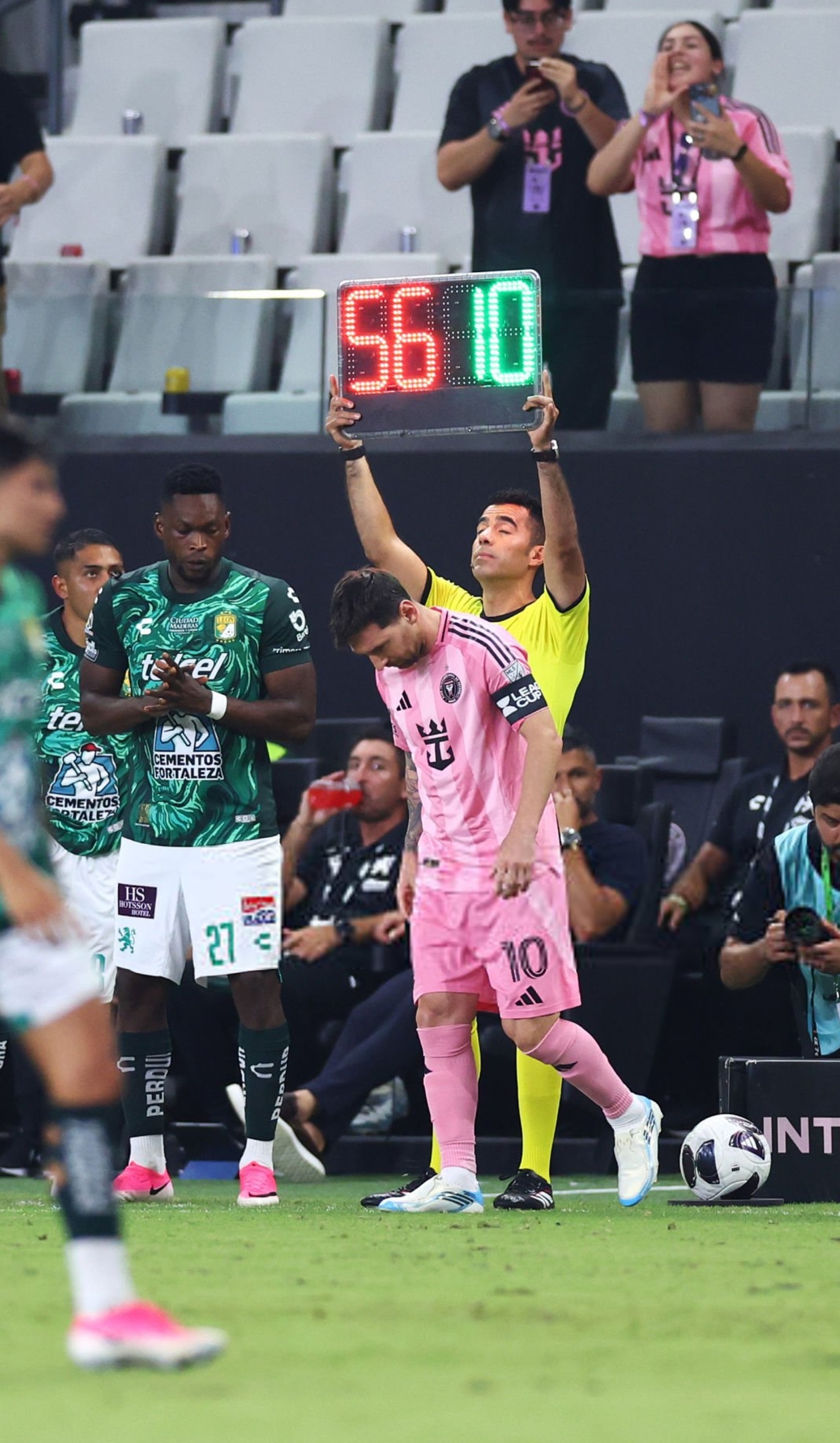 Lionel Messi made his first appearance since the death of his father, Jorge Messi, but Inter Miami fell 3-2 to LeĂłn and were eliminated from the Leagues Cup.